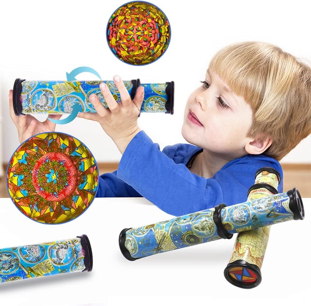 Anyumocz 2 Pcs Magic Kaleidoscope,Old World Kaleidoscope Classic Toys,Stretchable Long Classic Kaleidoscope Toy for Boys and Girls Gifts,Children Toys(Two Colors)