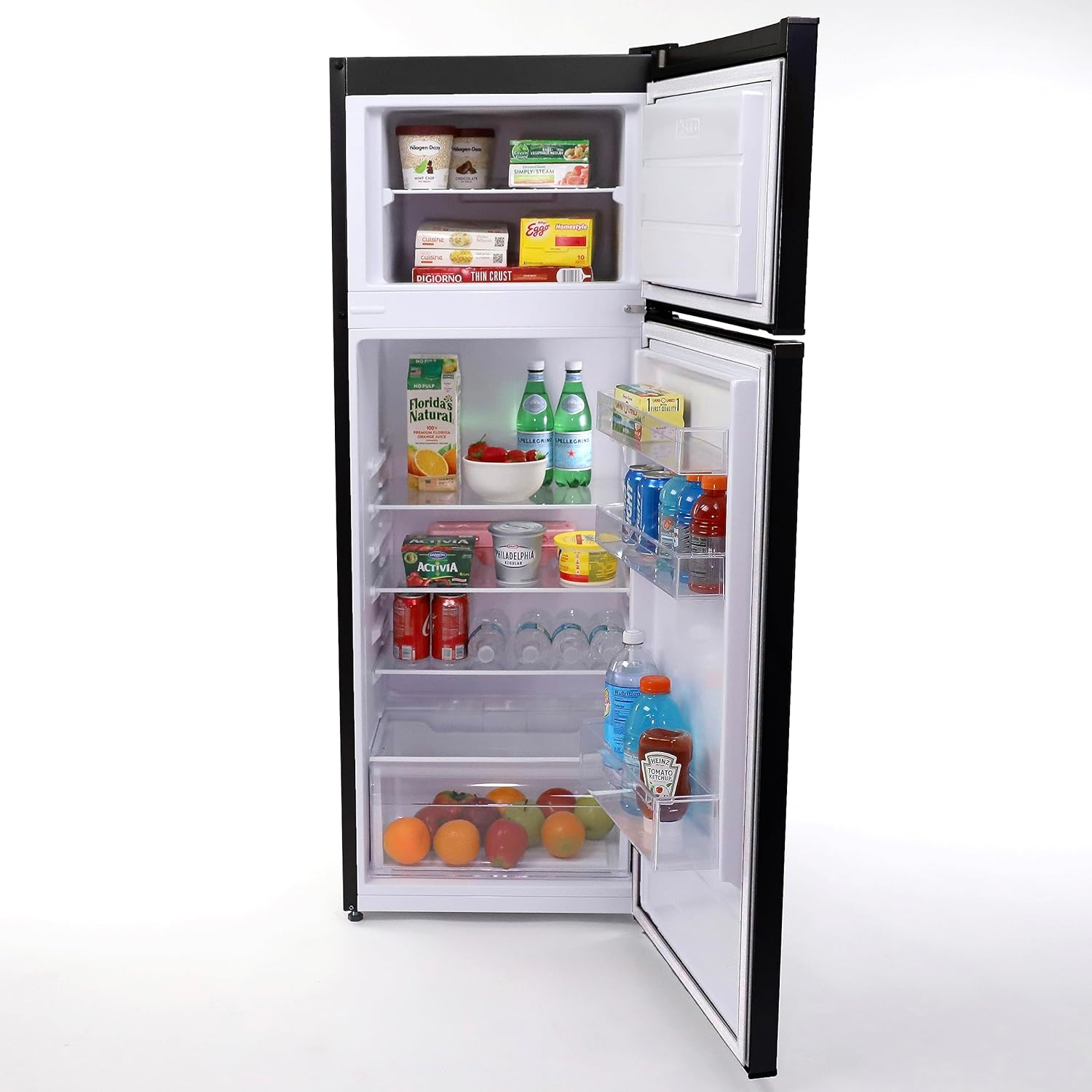 West Bend WBRT73B Apartment Refrigerator Freestanding Slim Design Full Fridge, 7.4 cu.ft, Black