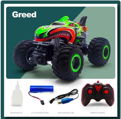 2.4Ghz Remote Control Cars Monster Truck RC Electric Stunt Cars with Light Sound Spray Toys for Kids Children Christmas Gift
