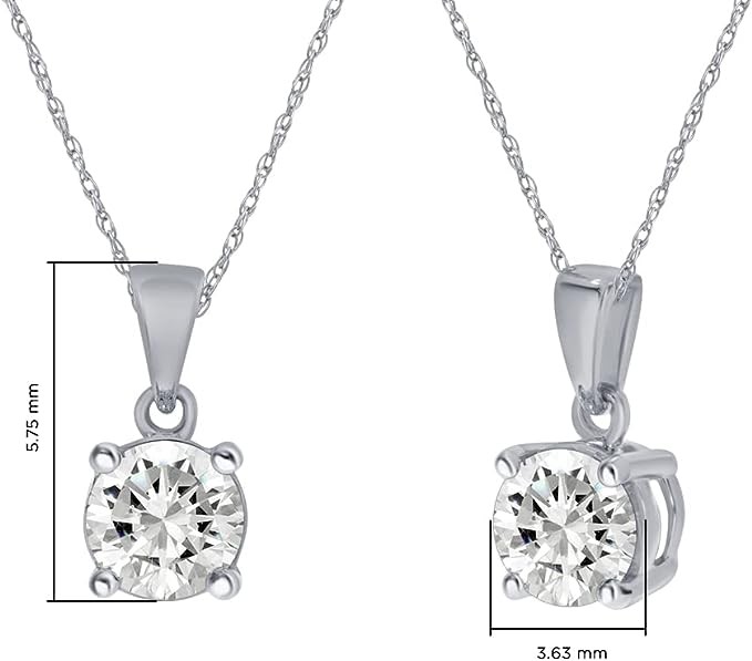 La Joya 14-1 Carat Certified Lab Grown Diamond Necklaces For Women  Solid 14k Gold Necklace Accompanied By Real Gold Chain