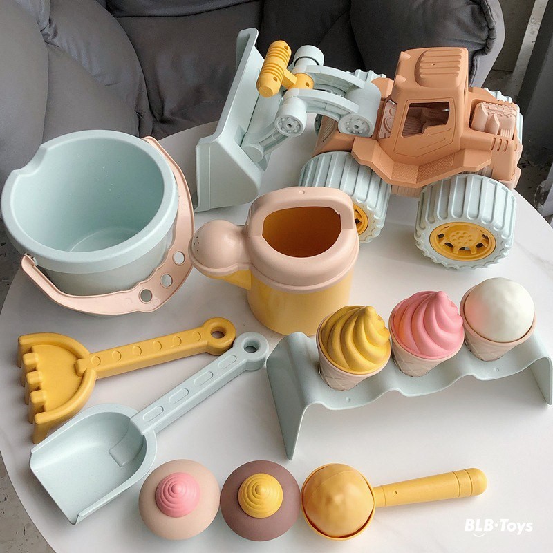 Children's Beach Toys Wheat Straw Beach Bucket Set Can Hold Sand Digging Tools Watering Flowers Outdoor Wheat Straw Toys