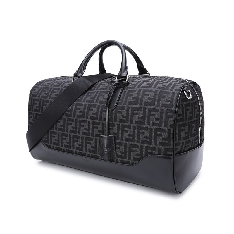 FENDI Men's Fabric and Leather Handle Shoulder Messenger Bag Travel Bag 7VA496 AG0M