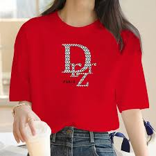 2023 New Crew Neck Clothing Fashion DRZR Letters Pattern Printed Short Sleeve T-Shirt Trend Women's Summer Y2K Short Sleeve Top