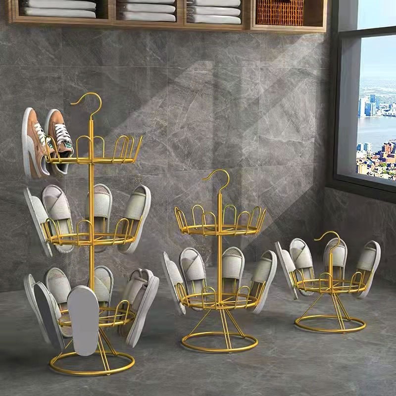 Balcony shoe rack floor-standing shoe drying artifact outdoor sandals rack multi-layer shoe rack wrought iron simple slipper rack