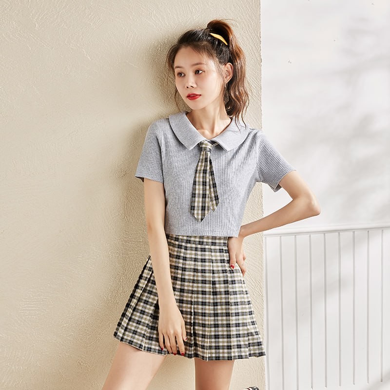 [1 discount price 29.9 yuan] Tang Lion spring and summer new female student plaid skirt college style age-reducing foreign style dress