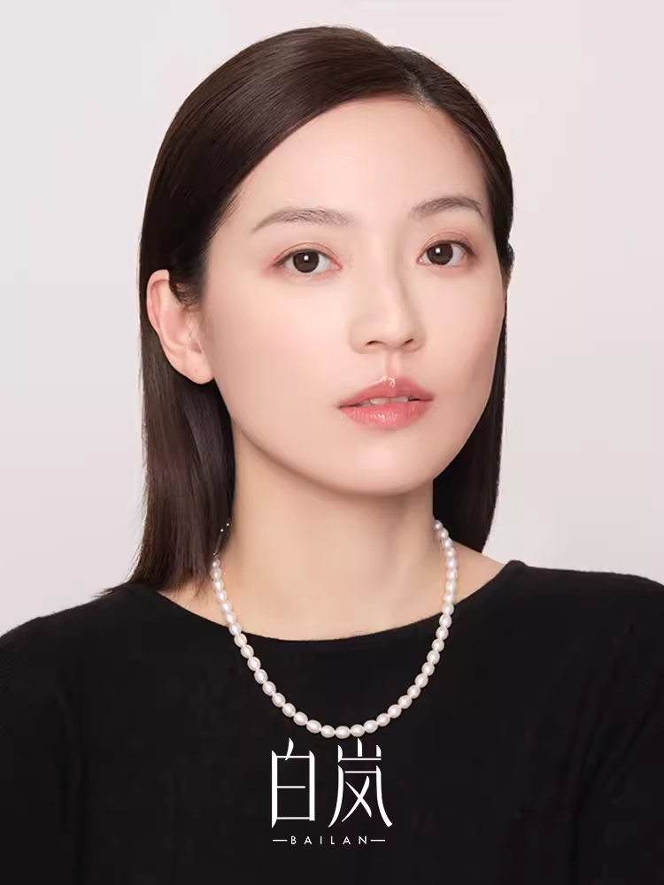 Bai Lan Oval Pearl Necklace Women's Light Luxury Niche 925 Silver 2023 New Temperament Clavicle Chain XL3600