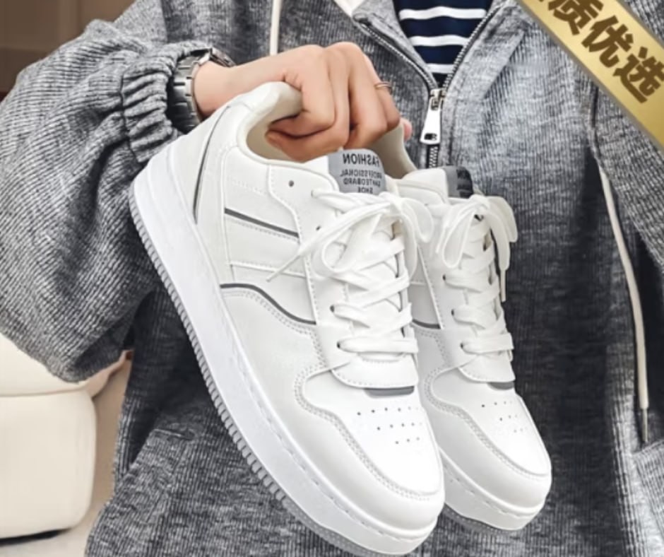Nanshengji trendy sneakers men's spring and summer students breathable thick-soled heightened small white shoes all-match soft-soled comfortable casual shoes men 001