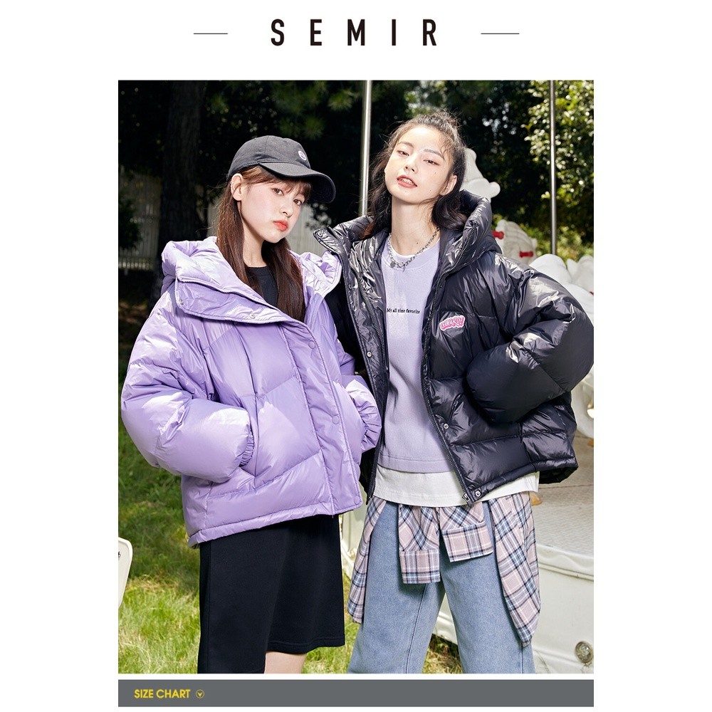 Semir Down Jacket Women Three-Proof Thin Short Section 2022 Women'S Winter White Coat Small Thick Winter Clothing Coat