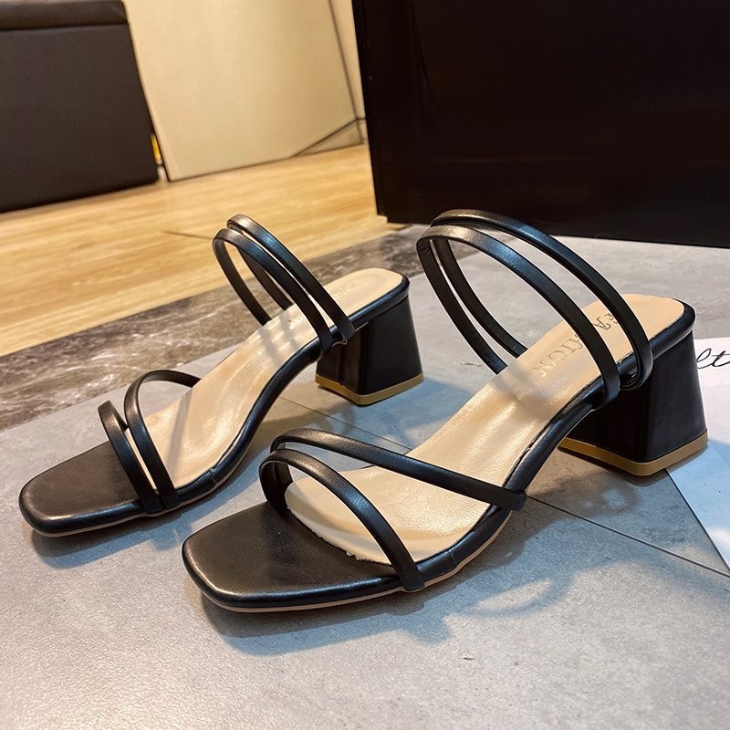 High heels sandals women's skirts beautiful temperament fashion thick heels outer slippers