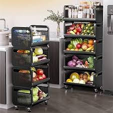 Basket Kitchen Trolley Storage Mobile Mobile Grocery Household Rolling Cart Fashion Tool Aparelhadores Kitchen Furniture DWH