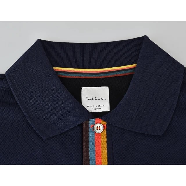 Paul Smith PAUL SMITH colorful stripe design cotton short-sleeved POLO shirt (men's wearblack)