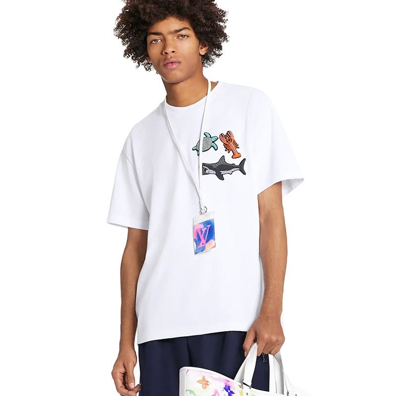 Louis Vuitton LV MONOGRAM Beaded Animal Print Men's Short Sleeve T-Shirt