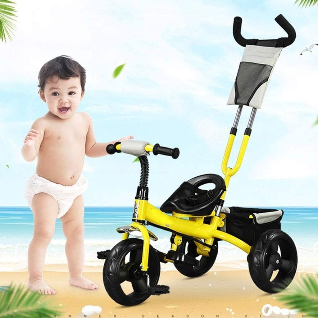 WDBBY Foldable Tricycle Children's Bicycle Children's Tricycle Can Push and Ride Dual use Stroller Baby Bicycle