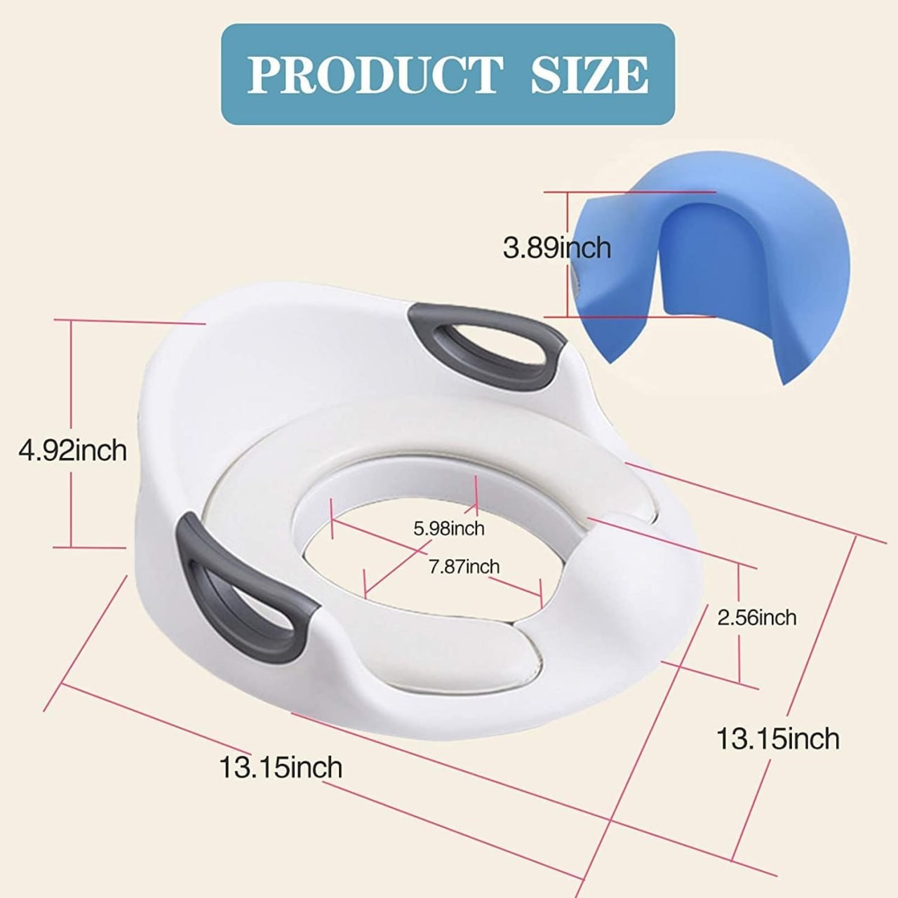 Potty Training Seat for Boys Girls Kids Toddlers Toilet Training Seat Potty Seat for Baby with Detachable Soft Cushion Sturdy Handle and Backrest
