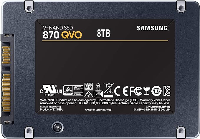 SAMSUNG 870 QVO SATA III SSD 8TB 2.5" Internal Solid State Drive, Upgrade Desktop PC or Laptop Memory and Storage for IT Pros, Creators, Everyday Users, MZ-77Q8T0B