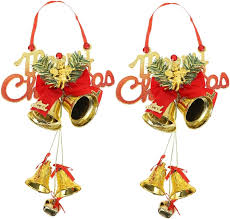 1PC Golden Angel Electroplated Bell Christmas Tree Pendant Home Decoration