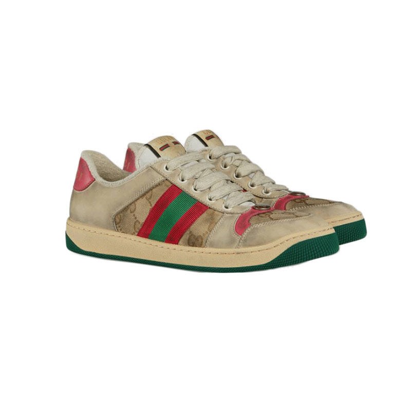 GUCCI Gucci men's and women's shoes Screener leather casual sneakers board shoes small dirty shoes 570443