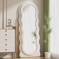 Wavy Floor Mirror Mirror for Bedroom Flannel Free Shipping Wave Pattern Freestanding Full Body Living Room Furniture Home