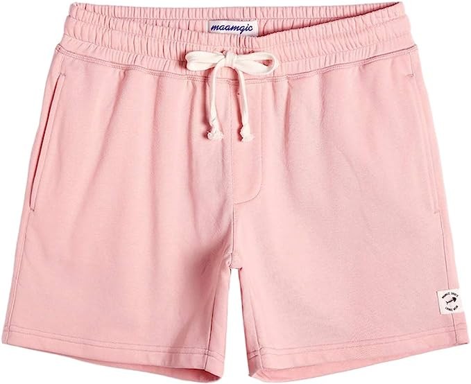 maamgic Mens Athletic Gym Shorts 5.5 Elastic Waist Casual Pajama Pocket Jogger Men Workout Short Pants