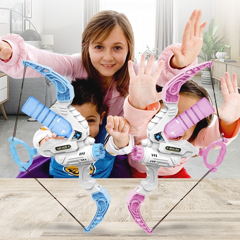 Bubble Bow and Arrow Water Gun Douyin Same Style Bubble Gun Children's Handheld Electric Bubble Blowing Machine Boys and Girls Toys