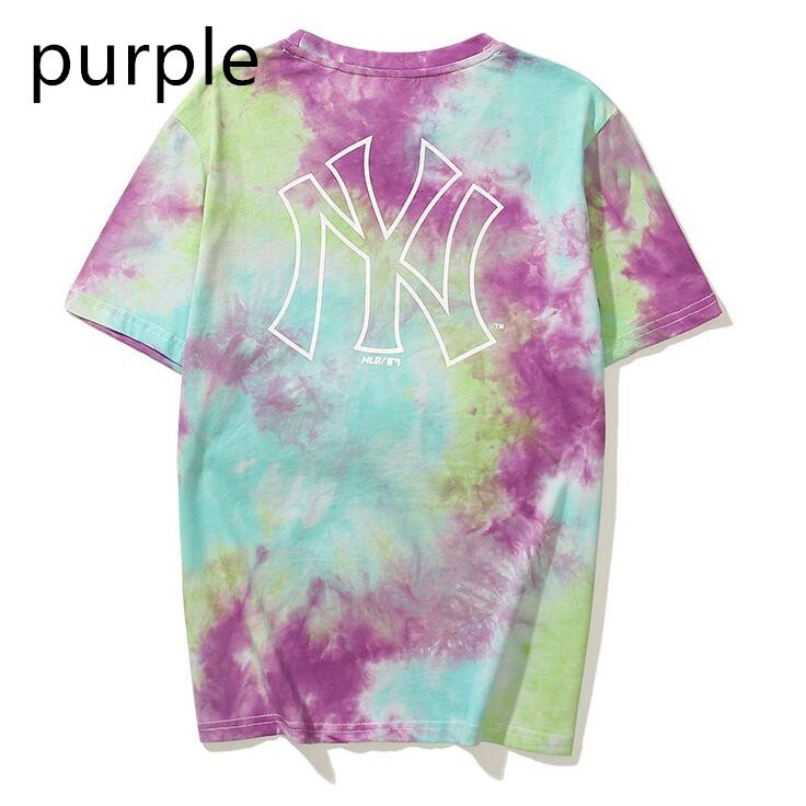 MLB Fashion Pure cotton classic print + embroidery tie-dye design short sleeve T shirt unisex