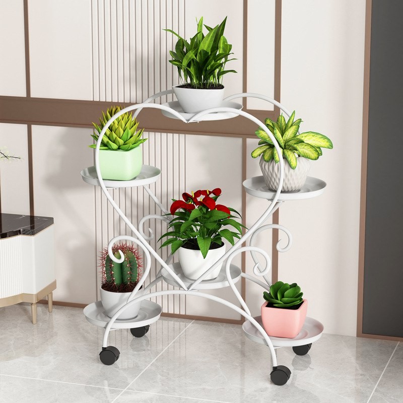 Wholesale simple multi-layer floor-standing wrought iron flower stand indoor balcony green radish bonsai small flower stand ground flower basket stand special