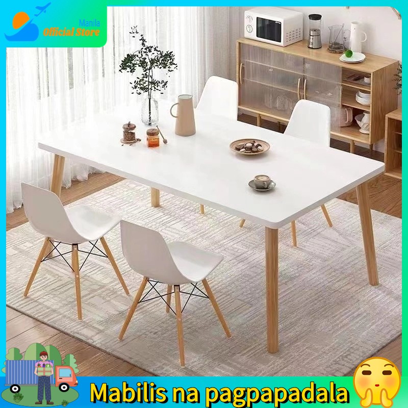 Nordic dining table small apartment modern simple dining table rectangular table reading table