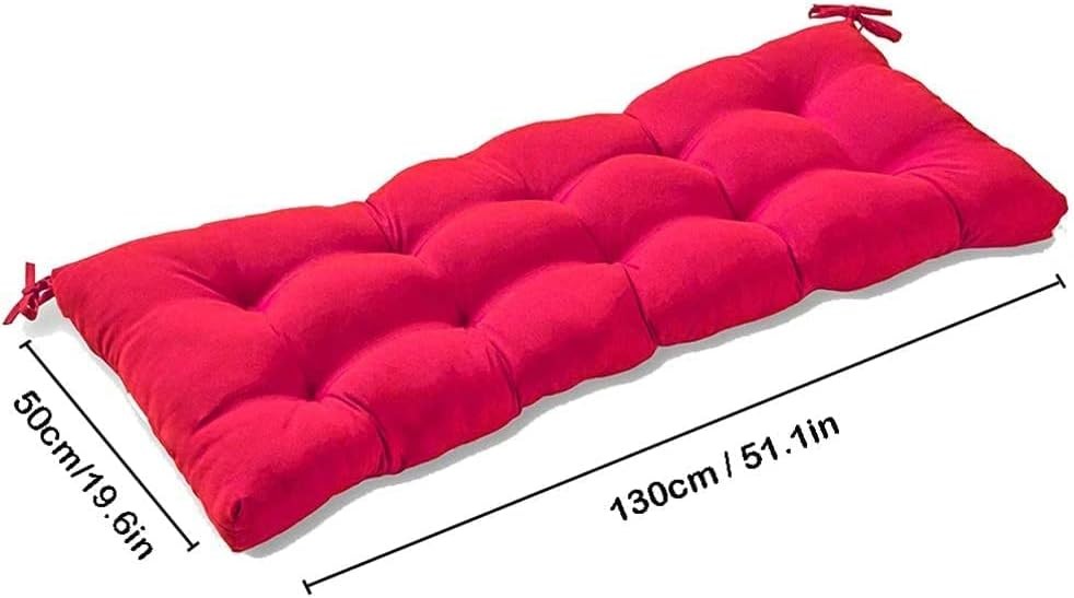 IndoorOutdoor Bench Cushion, Swing Cushion, 51.2x19.7, for Lounger Garden Furniture Patio Lounger Bench (Wine Red)