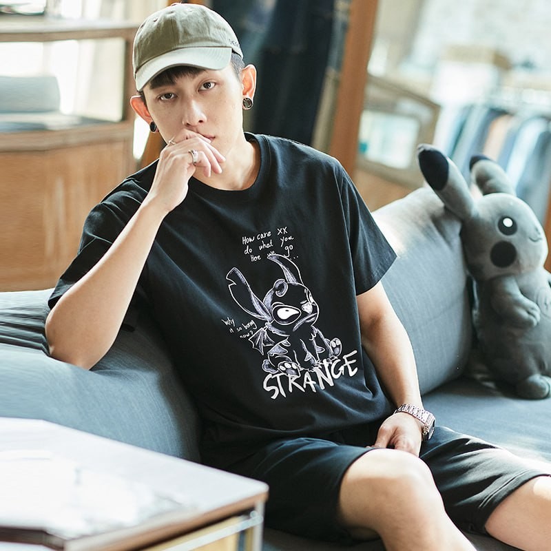 [2 discounted price 29.9 yuan] Tang Lion spring and summer new short-sleeved T-shirt men's creative cartoon printing loose trendy all-match half-sleeved top in