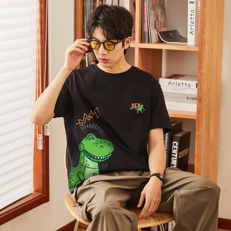 Tangshi Toy Story series 2023 new short-sleeved t-shirt male cartoon print casual top trend ins