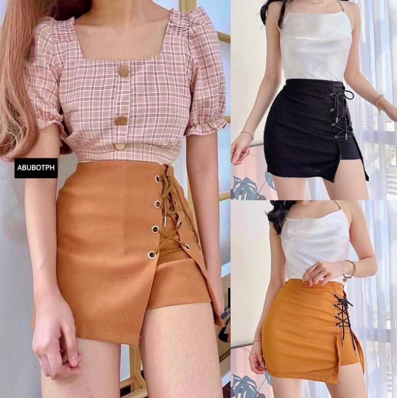 CRISSCROSS KOREAN Lace Up Skirt