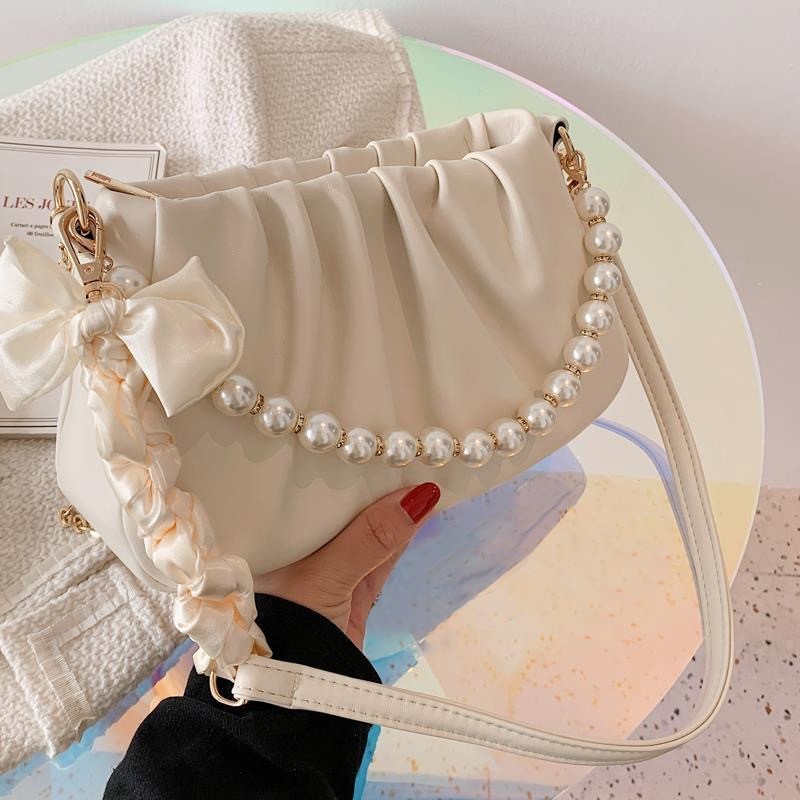 High-End Sense Women's Bags Korean Pearl Underarm Fashionable All-Match One-Shoulder Messenger Bag