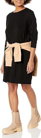 Daily Ritual Women's Supersoft Terry Long-Sleeve Raglan Sweatshirt Dress