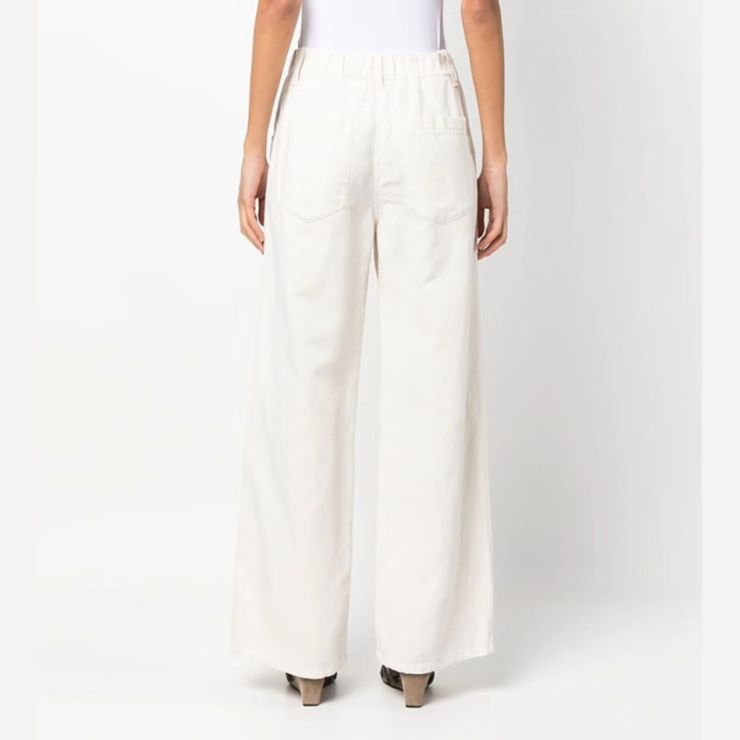 BRUNELLO CUCINELLIBC 23SS Women's Trousers Straight Casual Pants ML996P5802 C8739 Beige 40