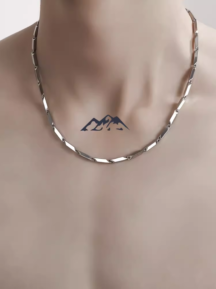Men's necklace, handsome and non-fading, titanium steel, simple and high-end, boys' chain accessories, women's trendy clavicle chain, men's style