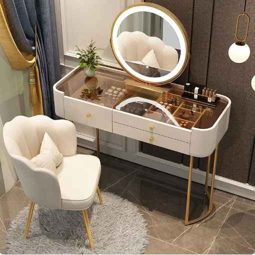 Light Minimalist Dressing Table Luxury Rock Board Bedroom Dressing Table Modern Makeup Cabinet Tocadores Bedroom Furniture