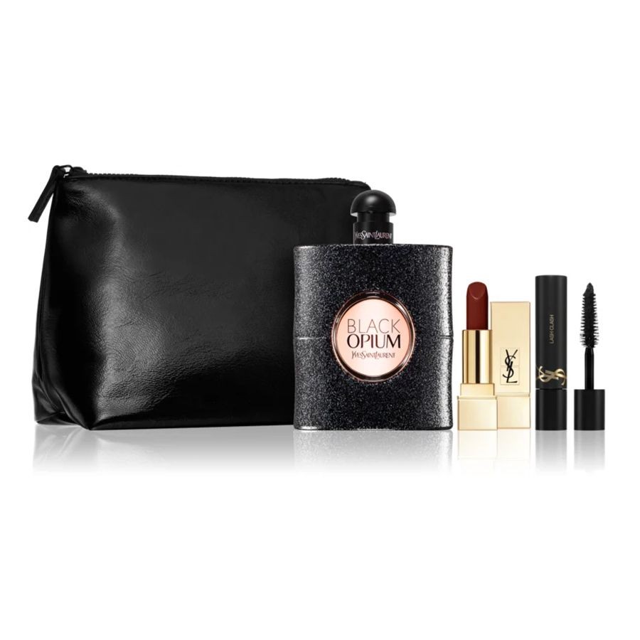 Yves Saint Laurent YSL Black Opium Fragrance & Makeup 4-Piece Women's Perfume Set