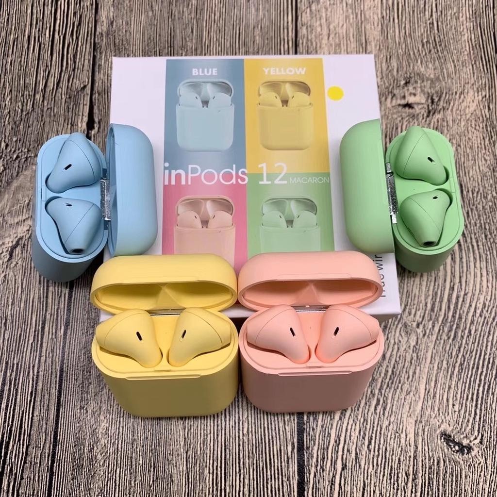 Wireless Bluetooth Headset Macaron i12 Touch Bluetooth 5.0 With Box