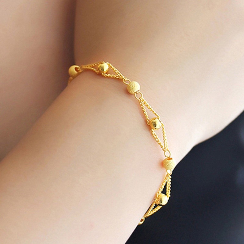 Original Saudi Gold 24K nasasangla bracelet for women aesthetic bohemian multi-layered jewelry birthday gift for girlfriend