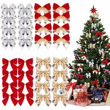 12Pcs 5cm Bow Christmas Decorations Xmas Tree Pendant Ornament for Home Decor Navidad New Year Party 2024 DIY Gift Accessories