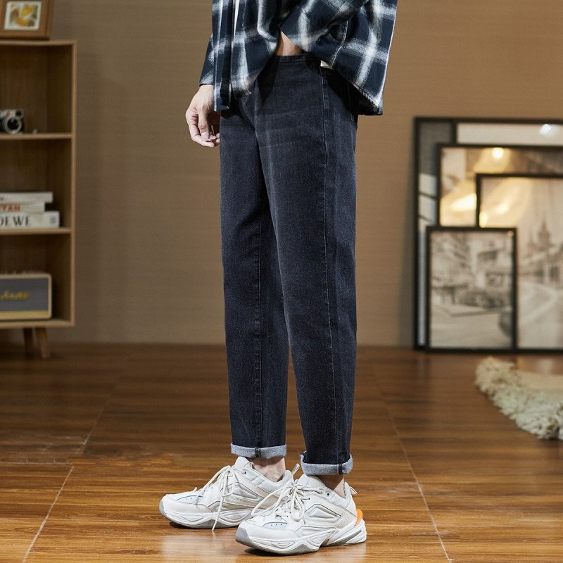 5 discount price 139.9 yuan] Tangshi autumn new jeans men's slim straight trousers stretch tide brand high street in casual pants wp