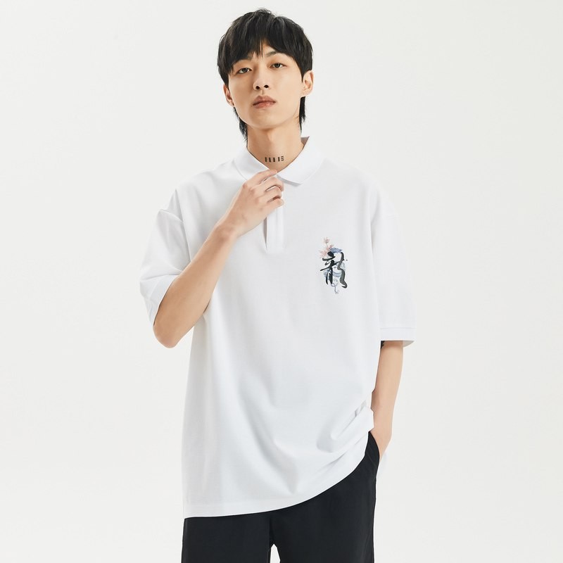 2 pieces 2.5 discount 66.3, can be superimposed 199 minus 30] Zhao Lei's same MECITY men's clothing 2020 summer new cotton light and thin printed Polo shirt short-sleeved men