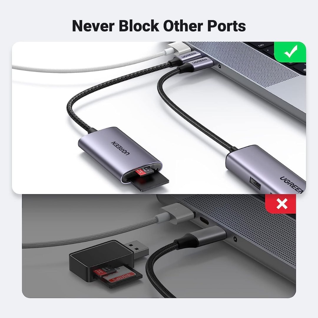 UGREEN UHS-II SD Card Reader, USB C SD 4.0 Memory Card Reader Fast for SD Micro SD SDXC SDHC MMC RS-MMC Micro SDXC UHS-II and UHS-I Cards for Cameras, Laptops, Tablets, Smartphones