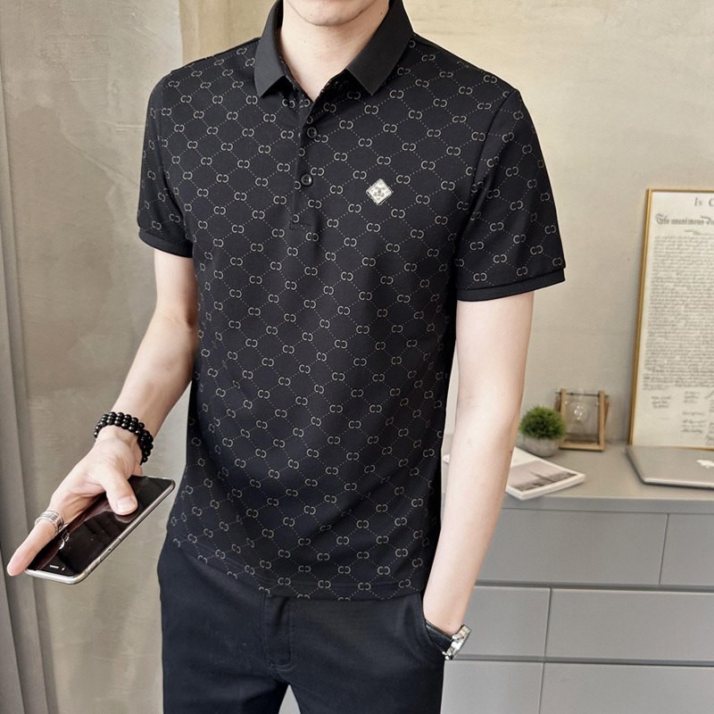 JANKELEONE short-sleeved t-shirt men's summer tide brand trend simple fashion Polo shirt large size men's half-sleeved T-shirt