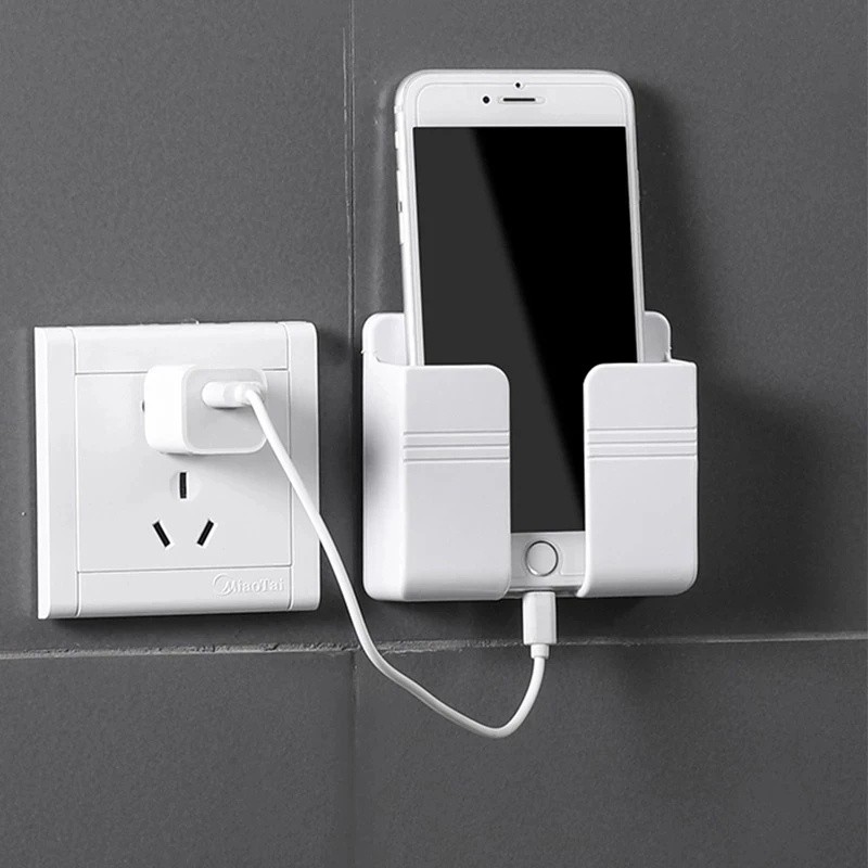 Wall Hanging Remote Control Organizer Mobile Phone Bracket Storage Box Easel Phone Holder