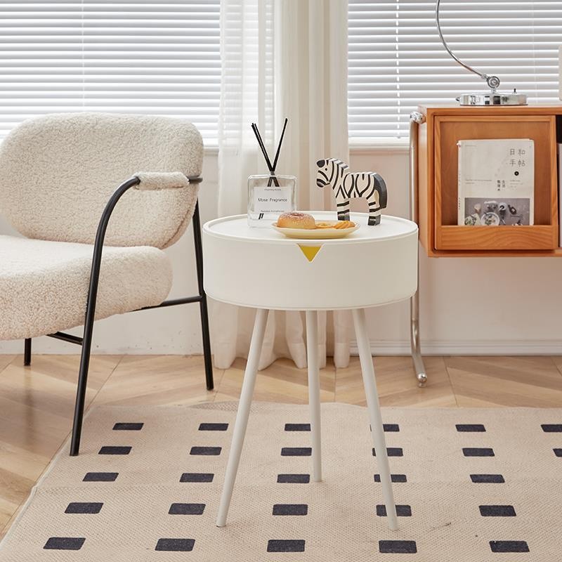 Creative Side Table Simple Storage Round Table Mini Bedside Table Balcony Storage Cabinet Living Room