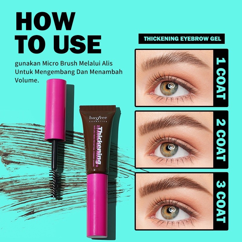 Bayfree Eyebrow Gel With Brush Brow Tinted Dye Waterproof & Long-lasting Brow Makeup 4 Colors