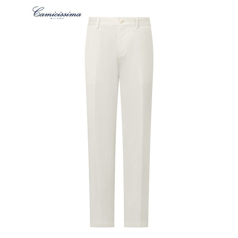 Kaimiqie new business casual men's non-ironing straight trousers white elegant gentleman's all-match trousers