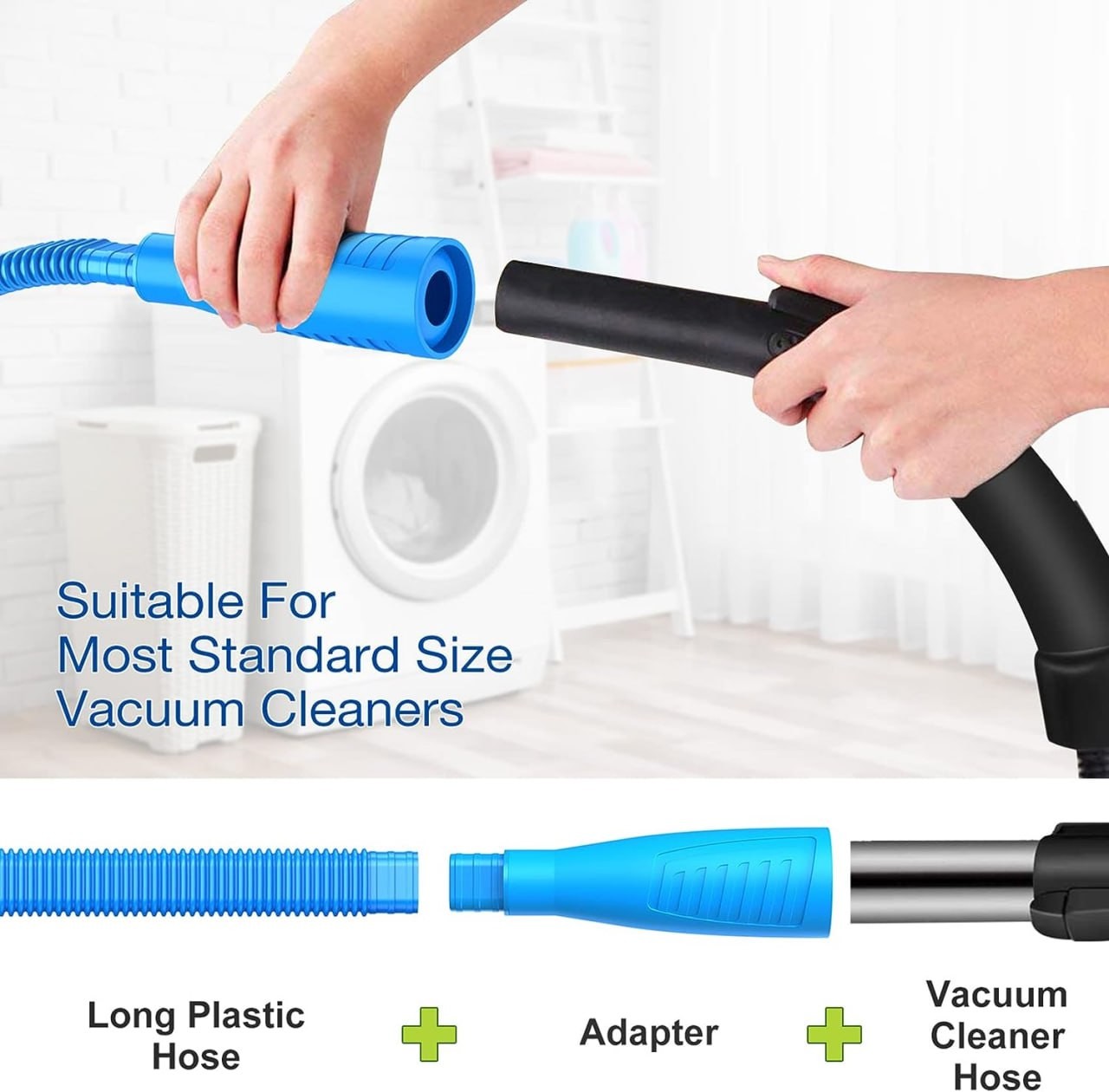 PetOde Dryer Lint Vacuum Attachments Lint Remover for Dryer Vent Cleaner Kit Dryer Vent Hose Brush Lint Trap for Deep Cleaning Fire Prevention (Blue)