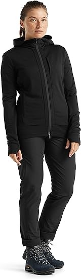 Icebreaker Merino Quantum III Long-Sleeve Zip Hoodie - Women's Black, S